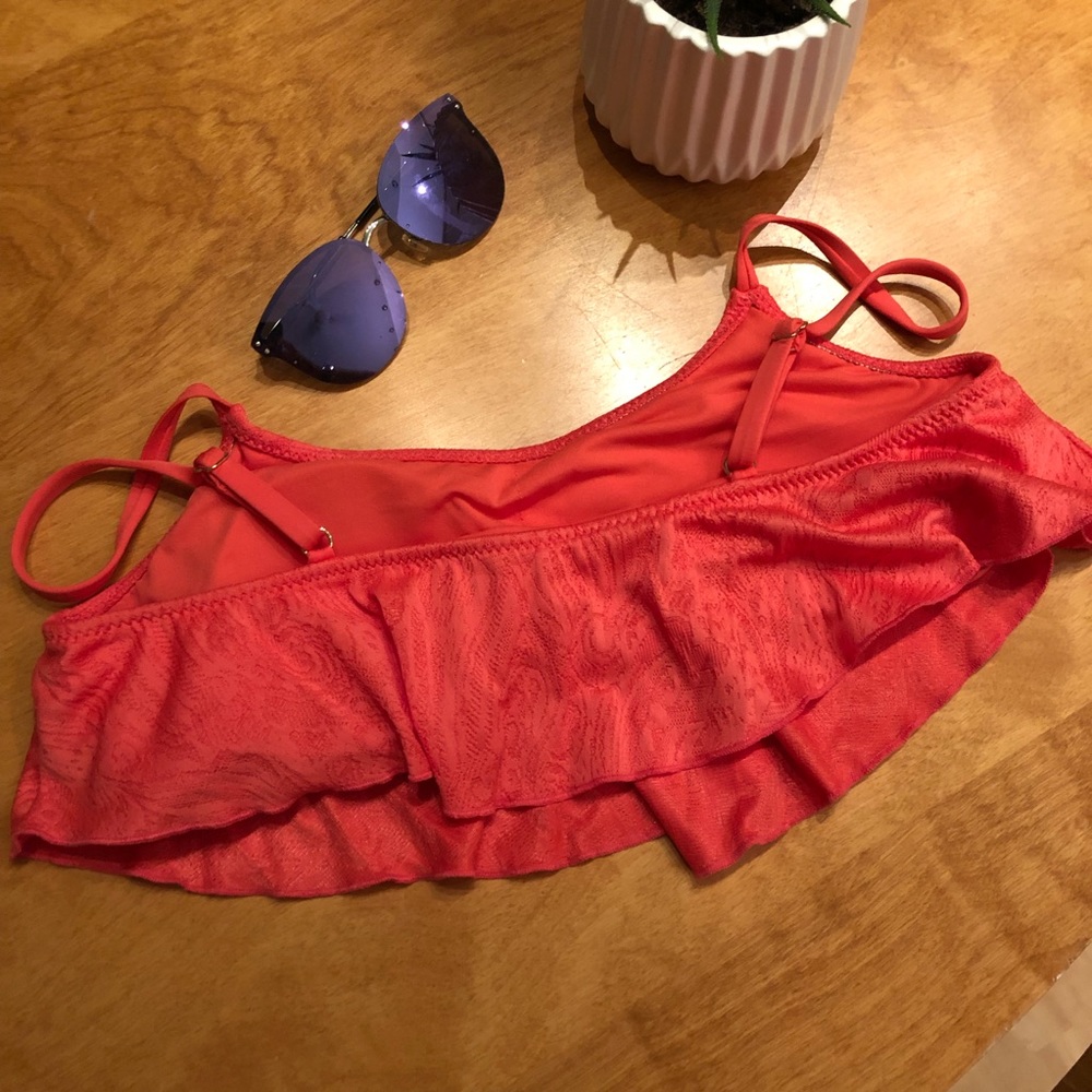 Mossimo Coral Drapey Bikini Top - Sz L NWOT ☀️ - Picture 2 of 5